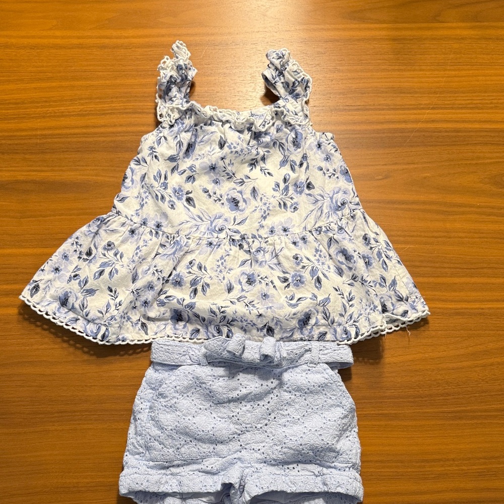 Joie Blue Floral Kids Blouse Set